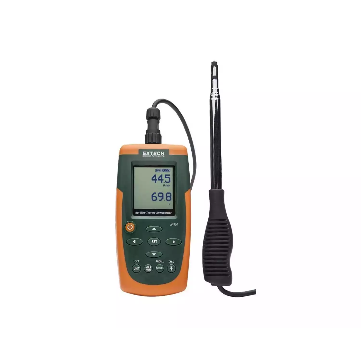 Термоанемометр с нитью накала/измеритель расхода воздуха Extech AN500 - 2