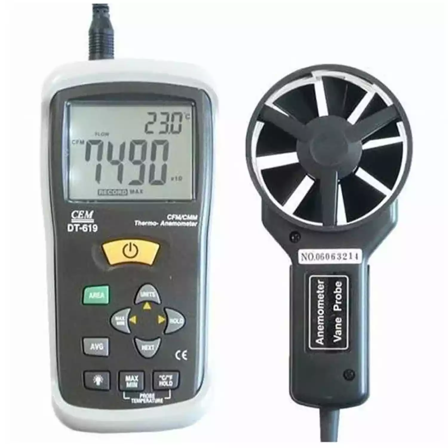 Измеритель скорости воздуха и температуры DT-619 - 1