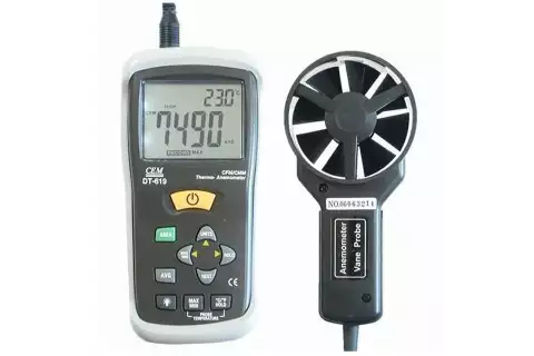 Измеритель скорости воздуха и температуры DT-619