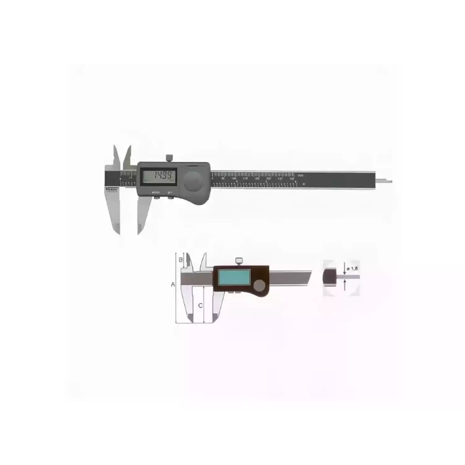 Штангенциркуль Vogel цифровой с водопылезащитой IP65 - 1