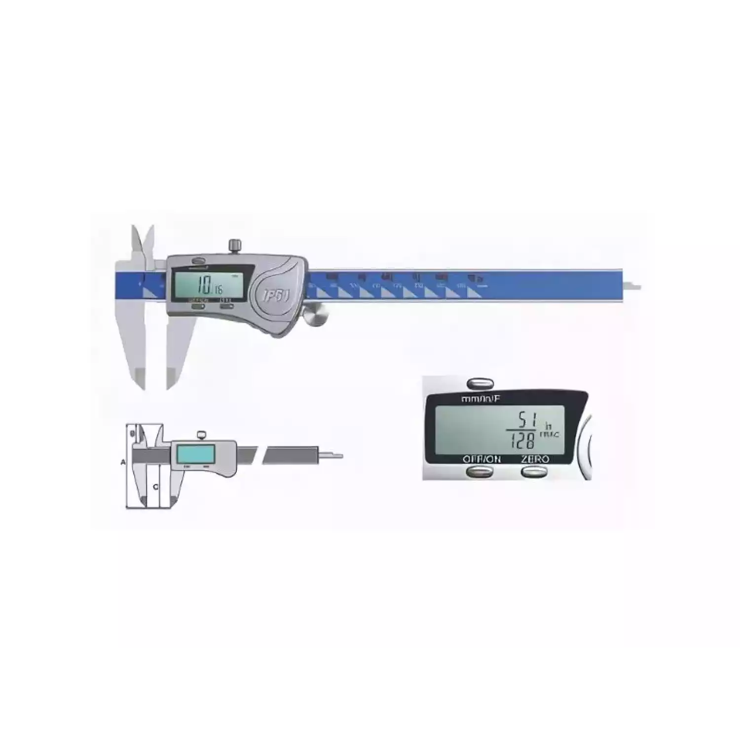 Штангенциркули Vogel цифровые c показанием дроби дюйма - 1
