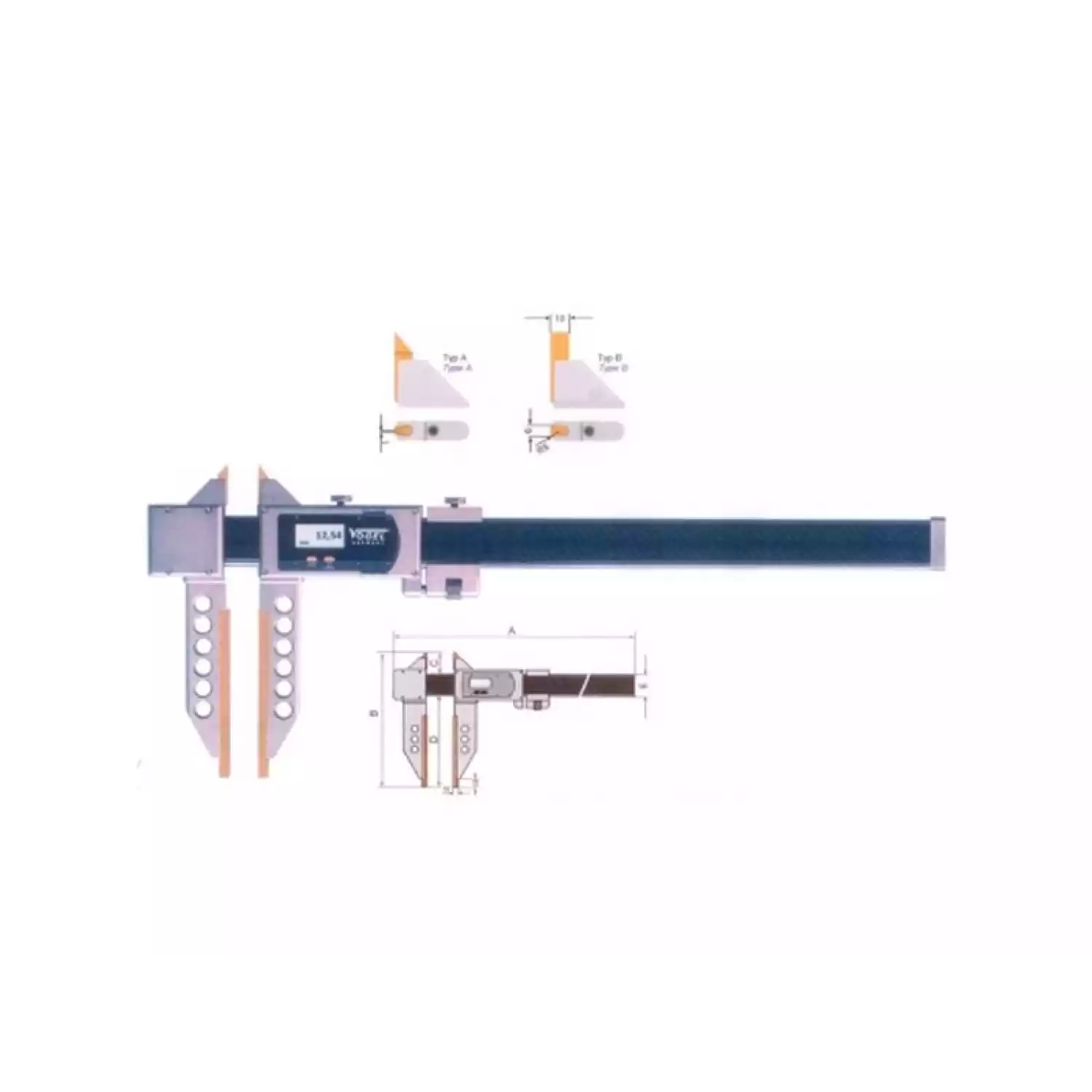 Штангенциркули Vogel цифровые для больших измерений облегченные - 1