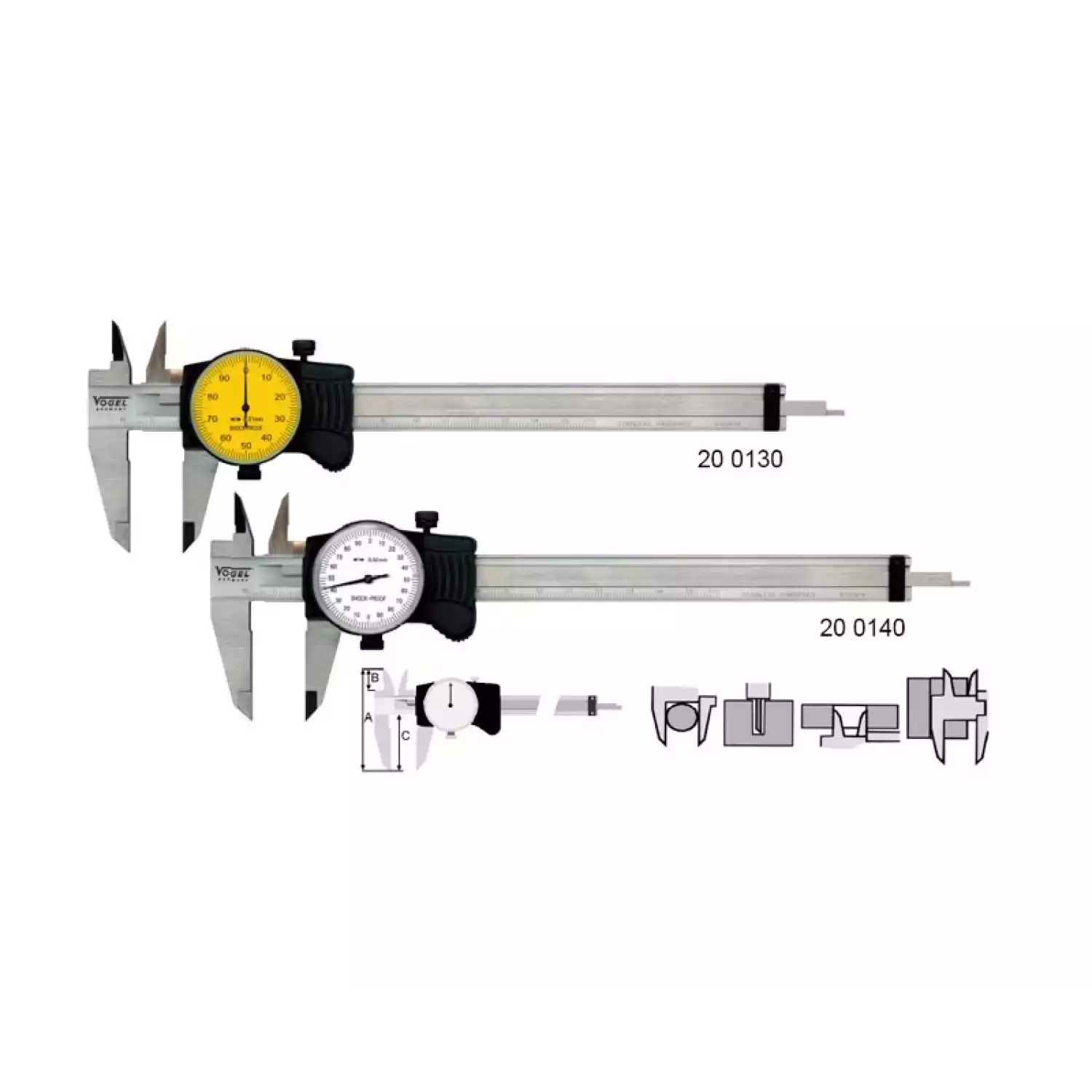 Штангенциркули Vogel с круговой шкалой с сертификатом - 1