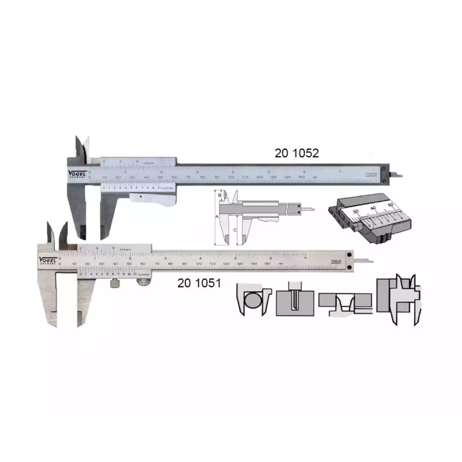 Штангенциркули Vogel без параллакса - 1