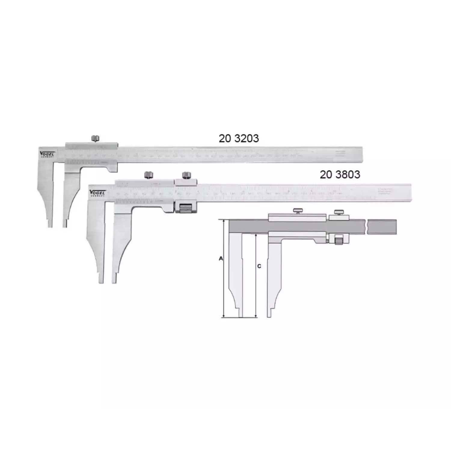 Штангенциркули Vogel односторонние для мастерских - 1
