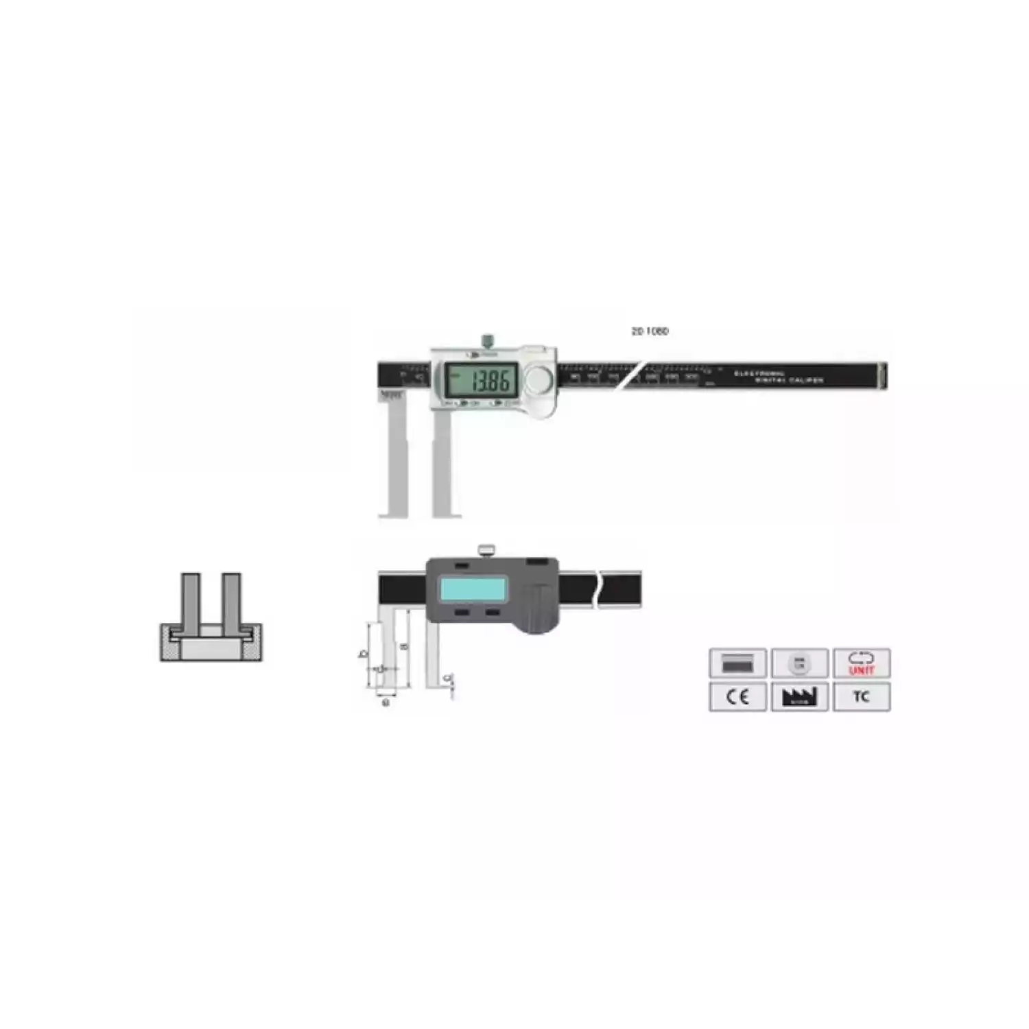 Штангенциркули Vogel цифровые для измерения внутренних канавок - 1