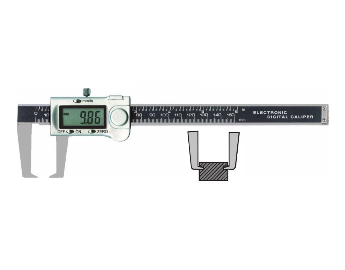 Штангенциркуль Vogel цифровой для измерения наружных канавок - 2