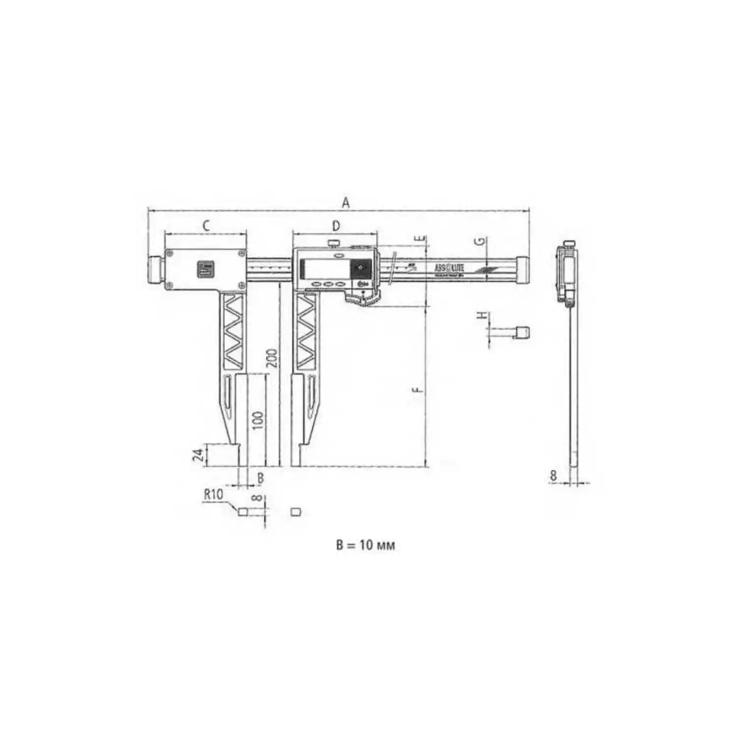 Штангенциркули ABSOLUTE Digimatic IP66 из углепластика с удлинёнными губками Серия 552 - 2
