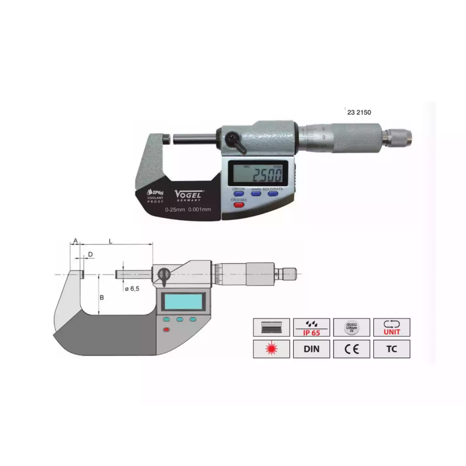 Микрометры Vogel цифровые IP 65 - 1
