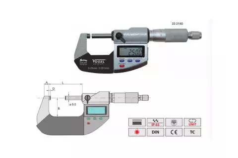 Микрометры Vogel цифровые IP 65
