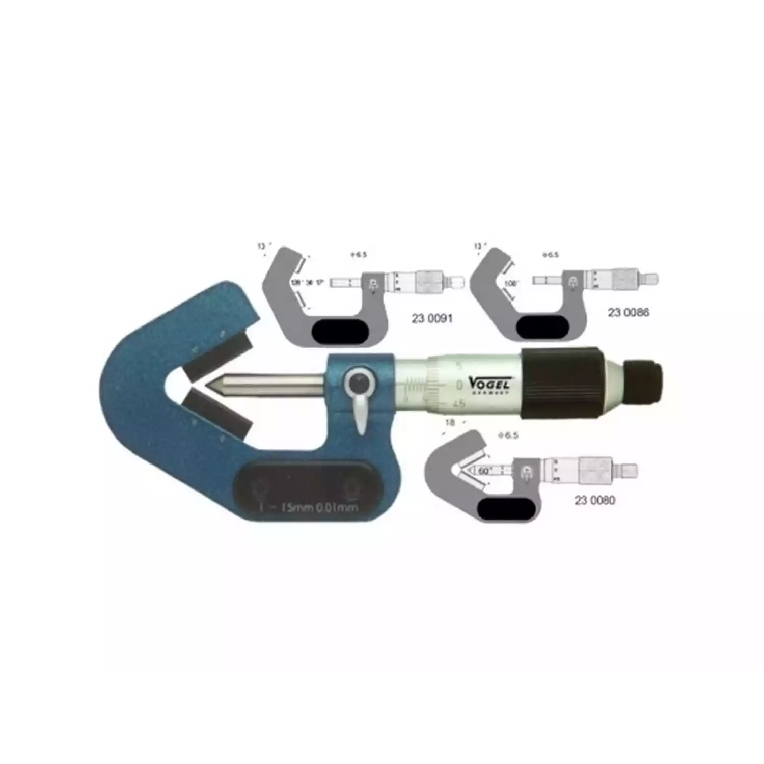 Микрометры Vogel гладкие с V-контактом - 1