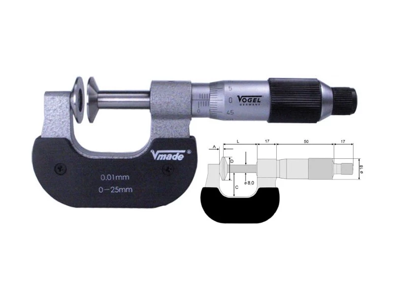 Микрометры Vogel гладкие зубомерные - 1