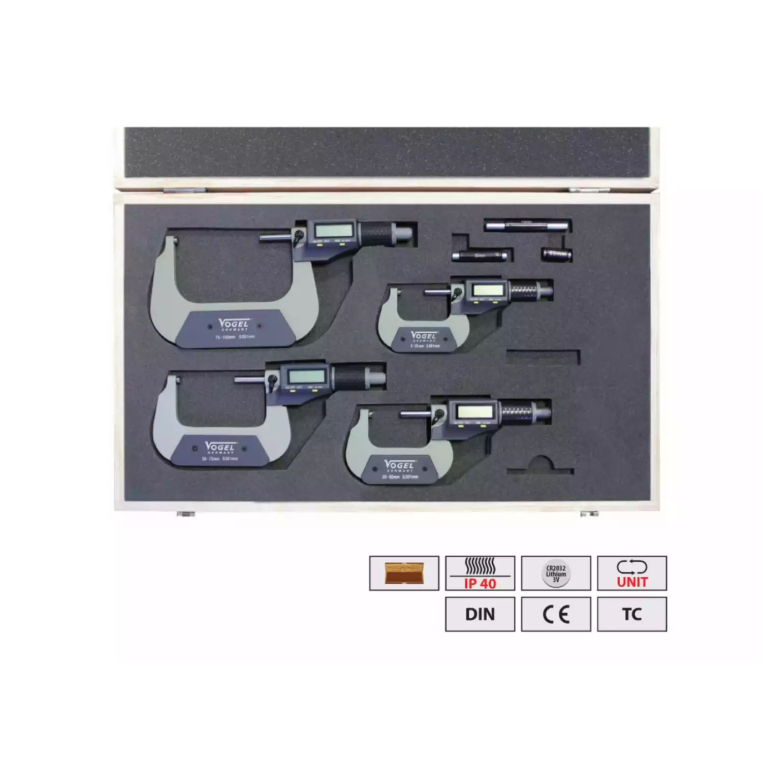 Наборы цифровых микрометров Vogel с IP40 - 1