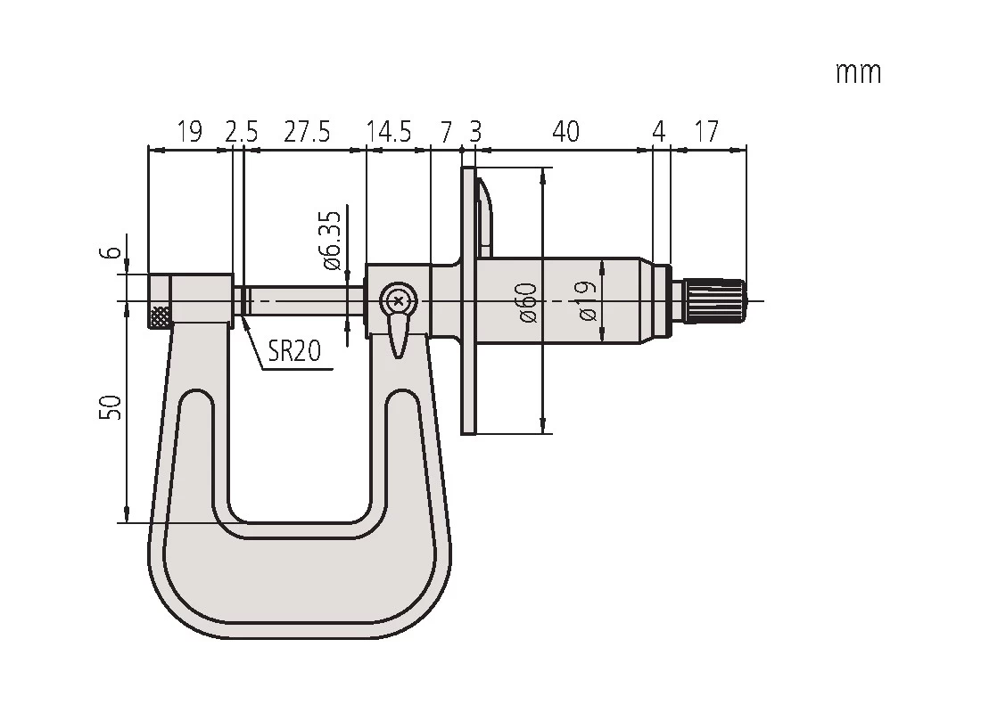 Циферблатный микрометр 119-202 для измерения листового металла - 2