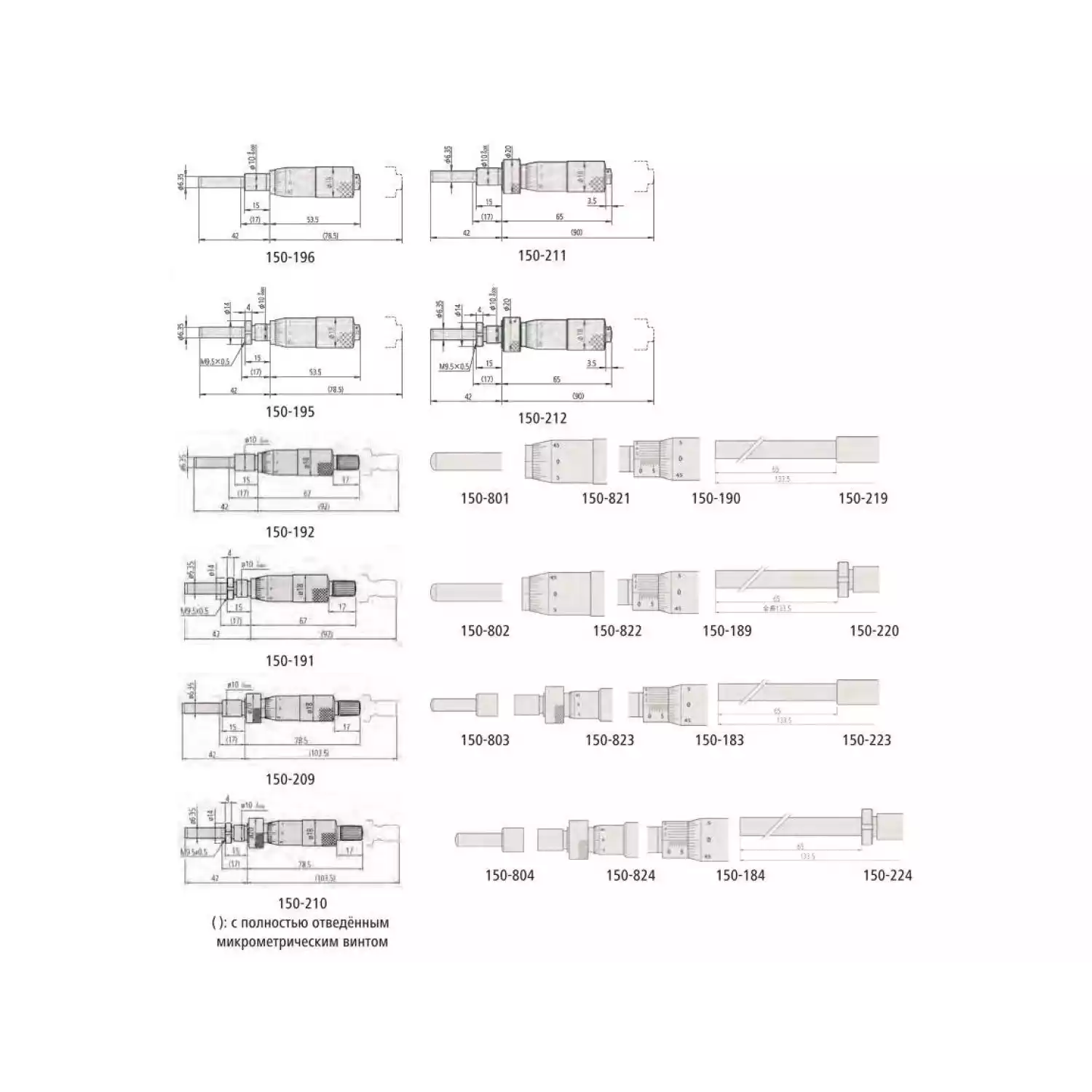 Микрометрические головки диапазона 25 мм - 2
