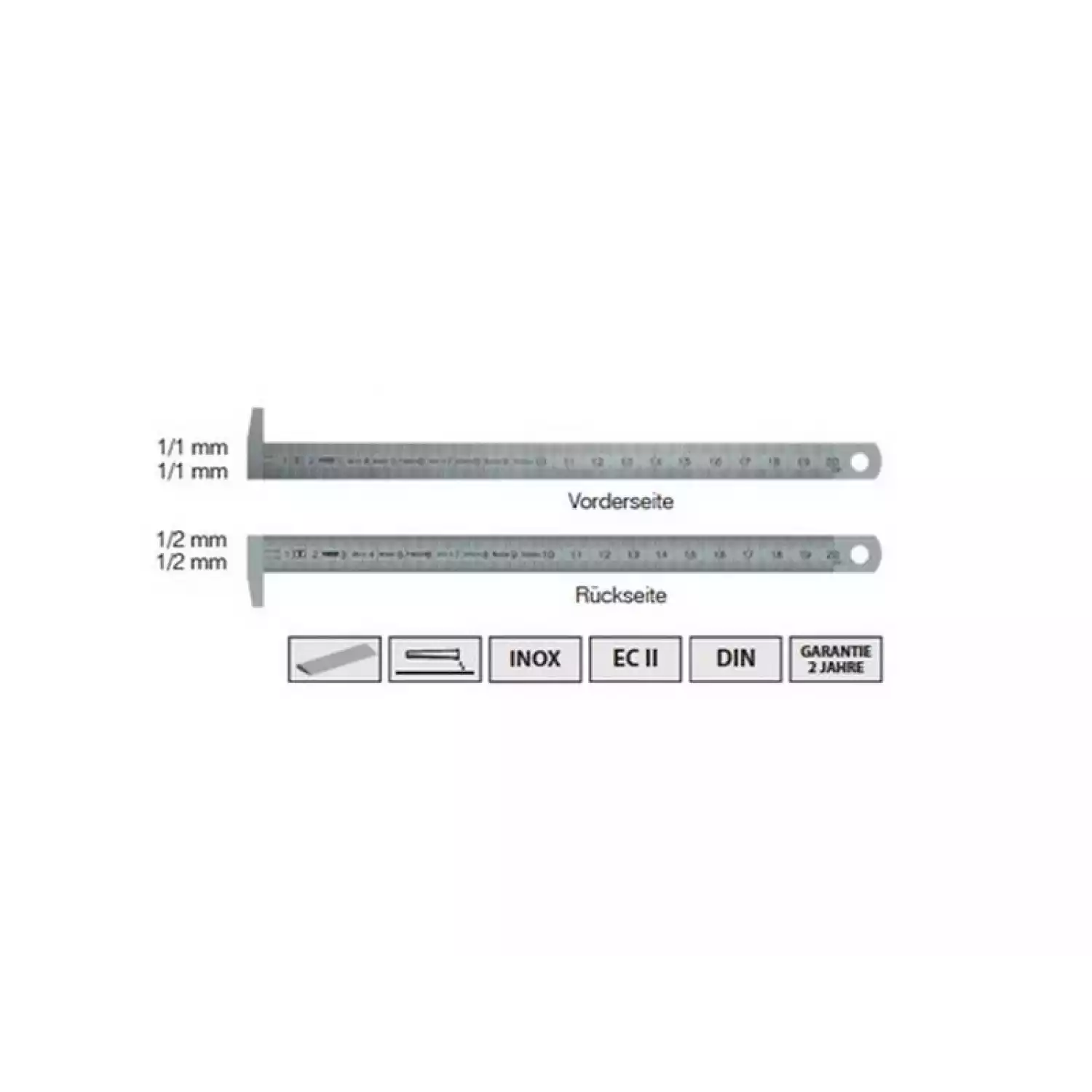Линейки Vogel нержавеющие с крюком на 90 градусов - 1