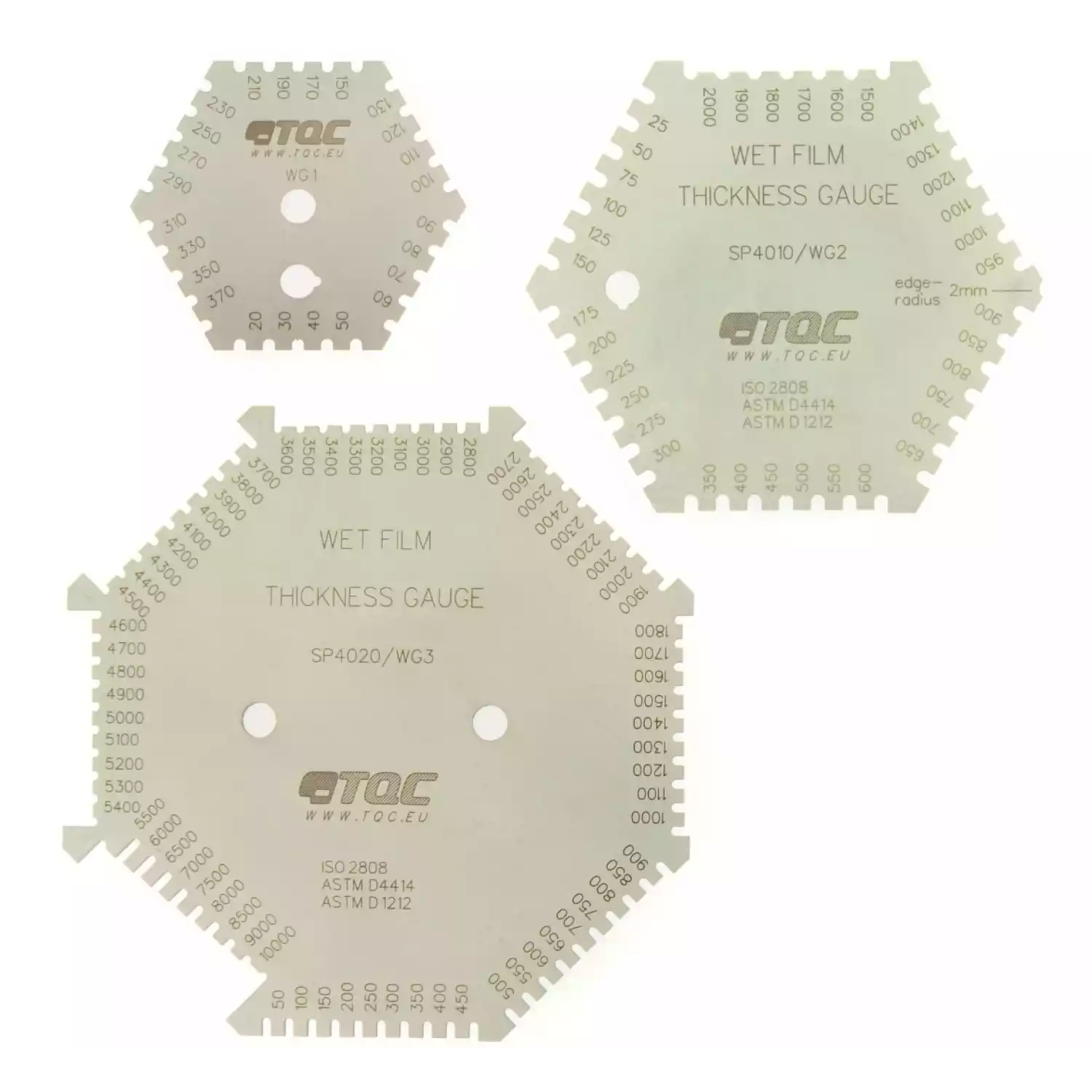 Гексагональная гребенка из нержавеющей стали для определения толщины мокрого слоя TQC SP4000 / 4010 / 4020 - 1