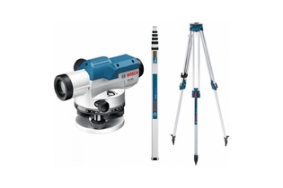 Комплект оптический нивелир Bosch GOL 20D штатив рейка - 3 в 1