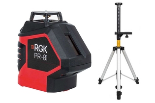 Лазерный уровень RGK PR-81 + штанга-упор RGK CG-2