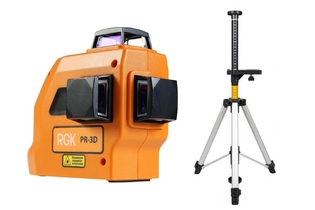 Лазерный уровень RGK PR-3D + штанга-упор RGK CG-2 минимальная комплектация