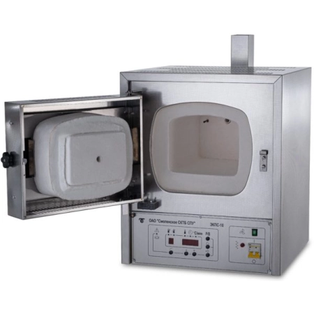 Муфельная печь ЭКПС-10 (многоступенчатый регулятор; 10 л; Т до +1100 °С) с вытяжкой, нержавеющая сталь)