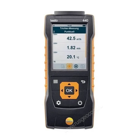 Прибор testo 440 dP для измерения скорости и оценки качества воздуха в помещении со встроенным сенсором дифференциального давления