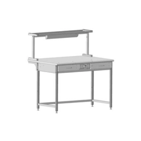 Стол лабораторный с 2 ящика и электрикой + полка с 2 розетк. и светильн. 1200*850*1300 БМ LG