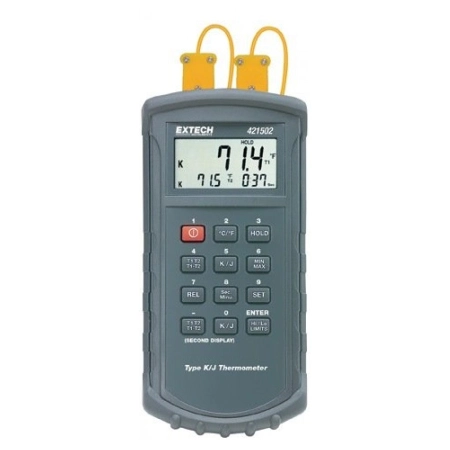 Цифровой термометр Extech 421502 с двойным входом с термопарой типа J/К, до 1370°С