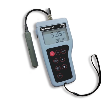 Портативный влагозащищенный кондуктометр ЭКОСТАБ EC121