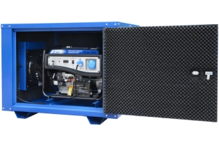 Бензиновый генератор ТСС SGG 7500Е3A, трехфазный с электростартером, 7.5 кВт, 230/400В в погодозащитном кожухе МК-1