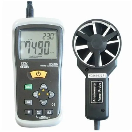 Измеритель скорости воздуха и температуры DT-619