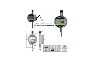 Индикаторы Vogel цифровые с защитой IP 51 и рычагом для перемещения штока