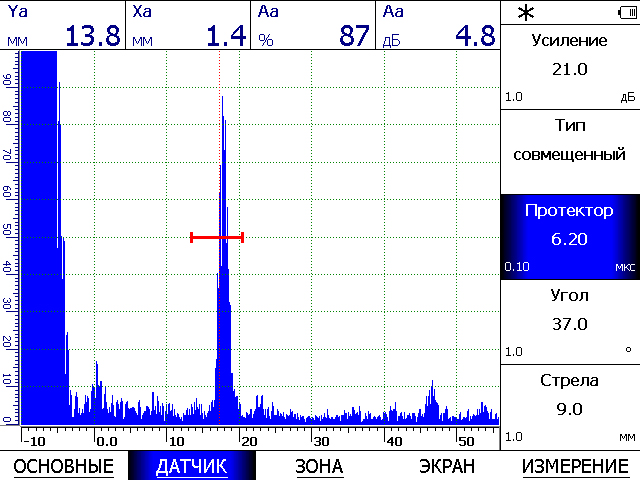 Форма сигнала и спектр преобразователя ANB2537RA диаграмма_1