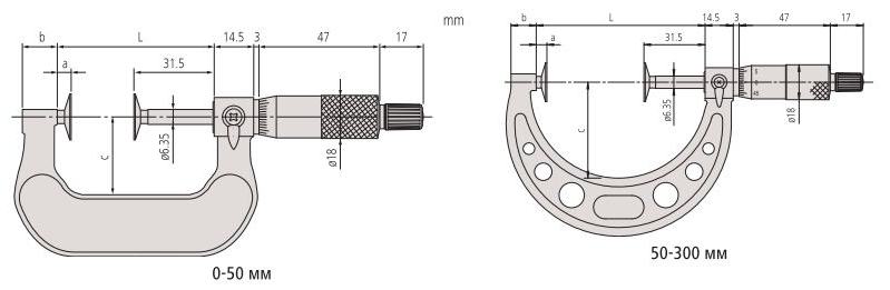 Размеры микрометра 123-101