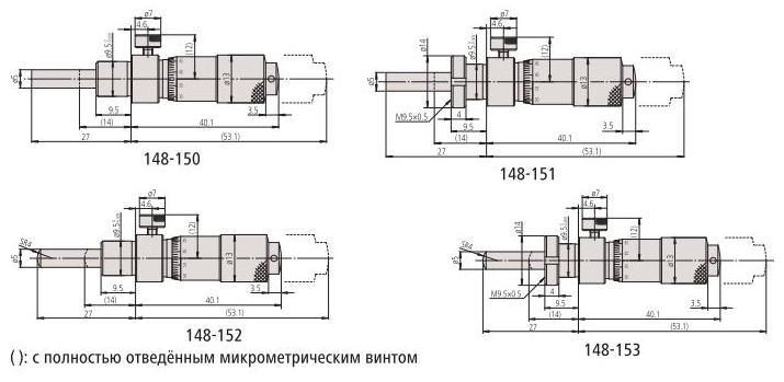 Размеры микрометрических головок